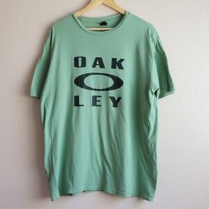 Oakley Logo T-Shirt Mint Green Men's XL 2XL‎ Minimalist Split Logo Streetwear